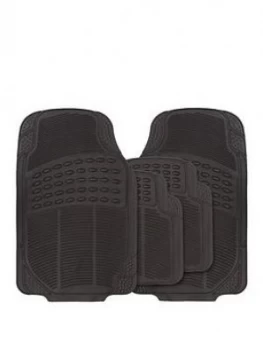 Image of Streetwize Accessories Explorer Black Heavy Duty Rubber Mat 4 Piece Set