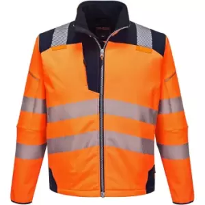 Image of PW3 Hi Vis Soft Shell Winter Rain Jacket Orange / Navy 2XL