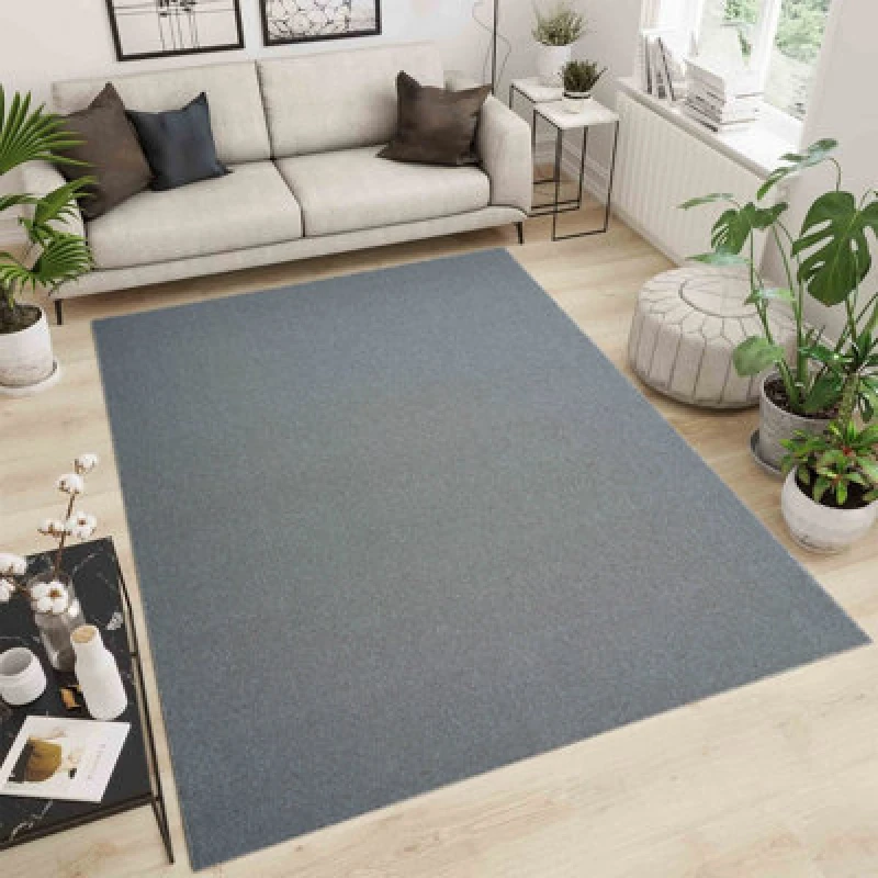 Image of Simple Low Pile Modern Tufted Area Rugs For Living Room With Felt Backing Silver 160X230 Cm