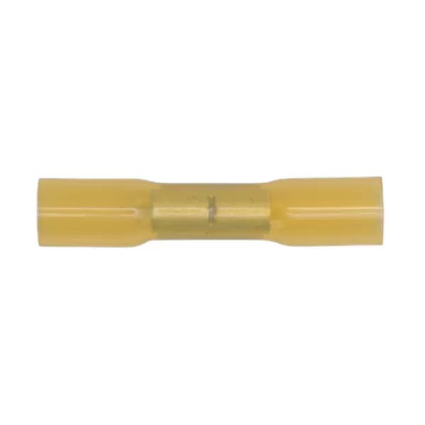 Image of Sealey YTSB50 Heat Shrink Butt Connector Terminal Ø6.8mm Yellow Pack of 50