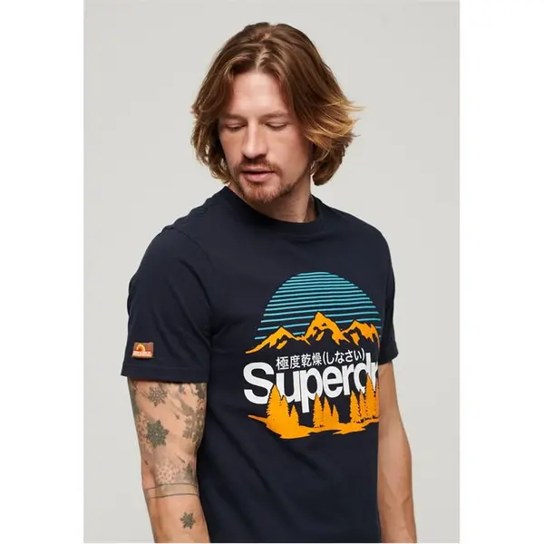 Image of Superdry Graphic Tee Sn42 Regular Fit T-Shirts Small Blue 59171918350