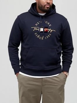 Image of Tommy Hilfiger Big & Tall Seasonal Icon Pullover Hoodie - Desert Sky, Desert Sky, Size 4XL, Men
