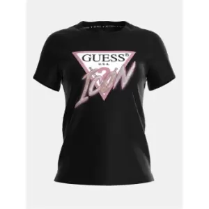 Image of Guess Icon T-Shirt Womens - Black