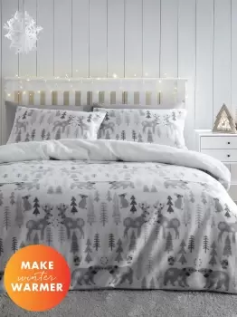 Image of 'Winter Woodland Fleece' Duvet Cover Set