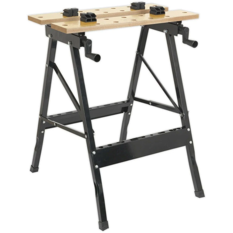 Image of Loops Folding Portable Workbench - 235mm Capacity Jaw Grips - Sawing Drilling Sanding Multi
