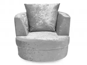 Image of LPD Bliss Small Silver Crushed Velvet Glitz Swivel Chair