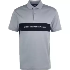 Image of Barbour International Bar Polo Shirt - Grey