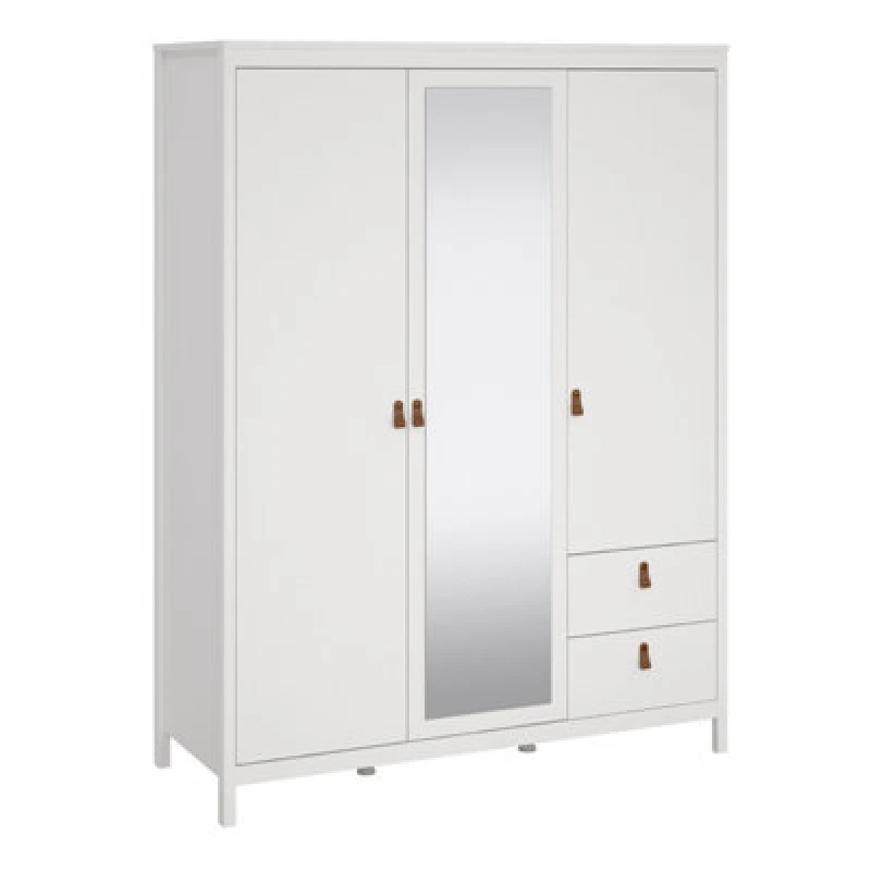 Image of Furniture To Go Madrid Wardrobe With 2 Doors + 1 Mirror Door + 2 Drawers White