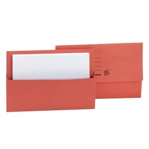 Image of 5 Star Document Wallet Half Flap Foolscap Red Pack of 50