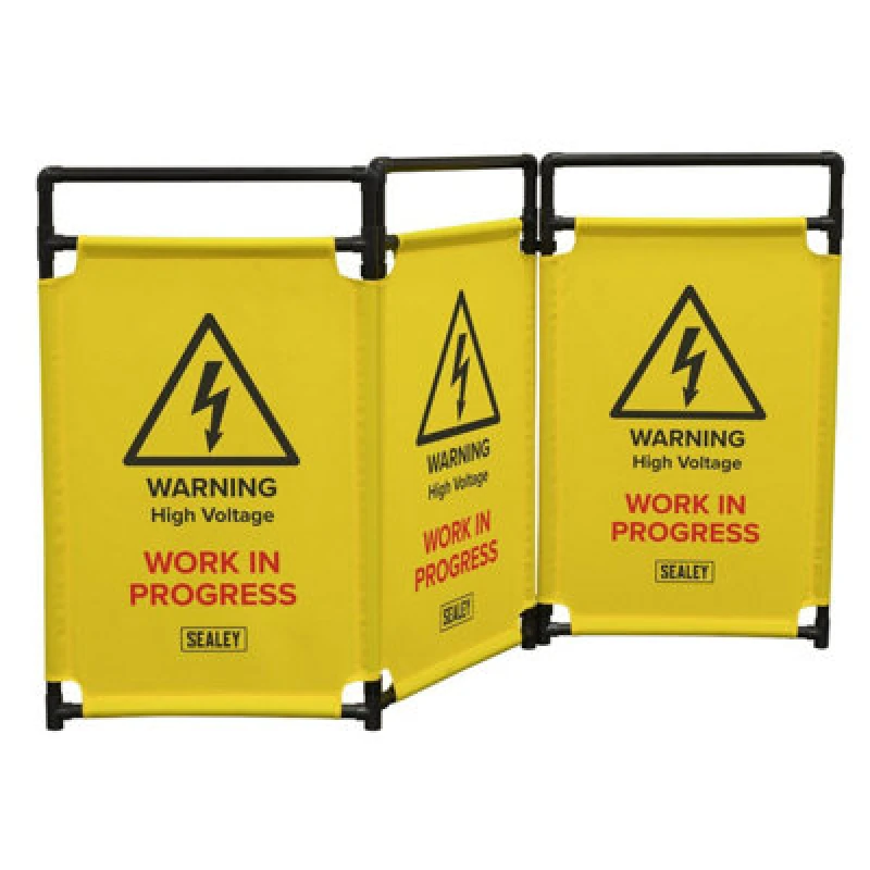 Image of Sealey Folding Safety Barrier for Hybrid and Electric Vehicles EV20