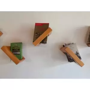 Image of Muvoli Handmade Solid Wood Wall Mountable Bookshelf, Wall Shelf, Minimalist Wood Floating Shelf, Wooden Wall Shelf (Two Shelves) - Decorotika