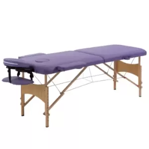 Image of Homcom Salon Portable Folding Massage Table Bed Tattoo Therapy Couch 2 Section Purple