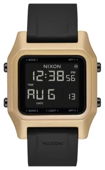 Image of Nixon Staple Black / Gold Digital Black Silicone Strap Watch