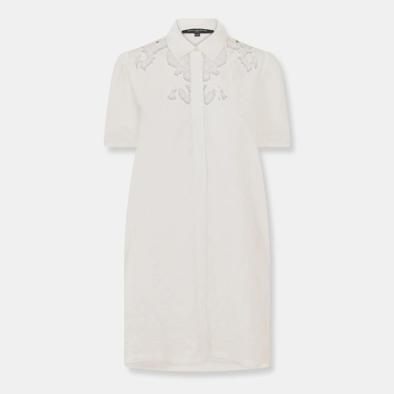 Image of French Connection Womens Cambria Shirt Mini Dress Linen White female 8 (XS)