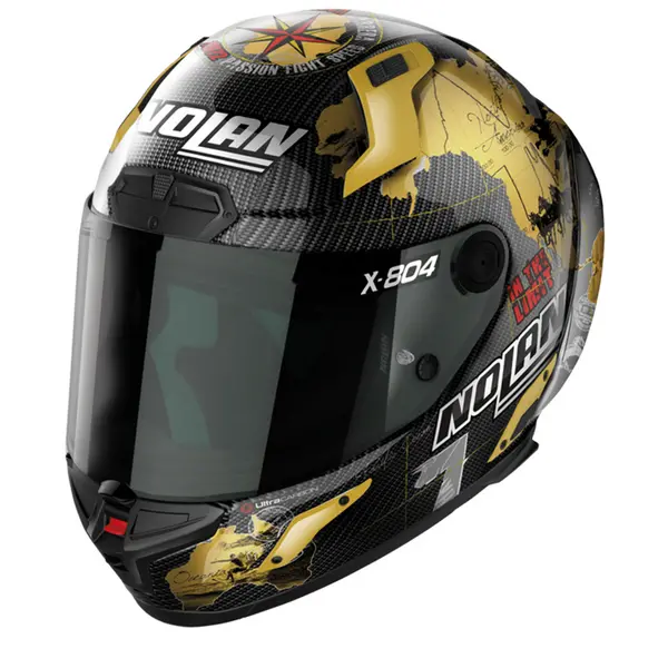 Image of Nolan X-804 RS Ultra Carbon Checa Gold 025 Replica Full Face Helmet Size S