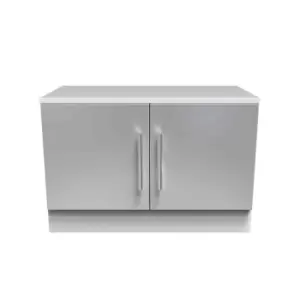 Image of Welcome Furniture Indices Low 2 Door Unit - Grey Gloss and White