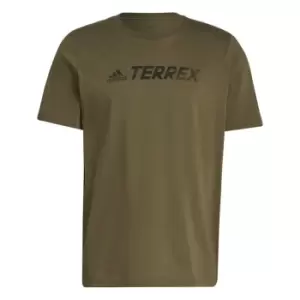 Image of adidas Terrex Logo T Shirt Mens - Green