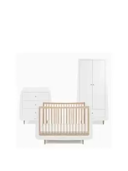 Image of Snuz Snuzkot Skandi 3 Piece Nursery Furniture Set - White/Natural