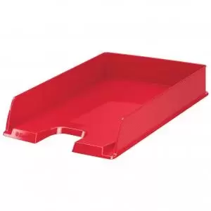 Image of Esselte VIVIDA A4 Europost Letter Tray, Red - Outer carton of 10