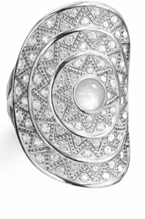 Image of Ladies Thomas Sabo Sterling Silver Size M.5 Ring TR2053-690-14-52