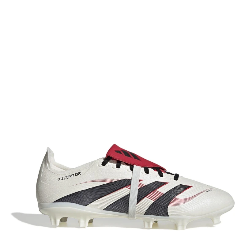Image of adidas Predator League Fold Over Tongue Firm Ground Football Boots White/Black/Red male 7.5 (41.3)
