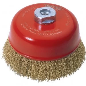 Image of Draper Expert Brassed Steel Wire Cup Brush 125mm M14 Thread