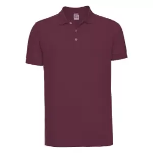 Image of Russell Mens Stretch Short Sleeve Polo Shirt (S) (Burgundy)