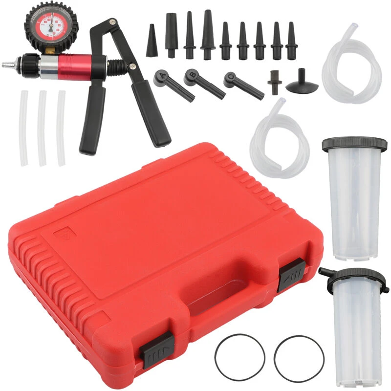 Image of MaXpeedingrods 22pcs Brake Bleeder Tester Tool Kit Vacuum Pump Motorcycle Bleeding Hand Pump