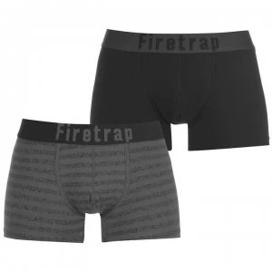 Image of Firetrap 2 Pack Trunks Mens - Black/Stripe
