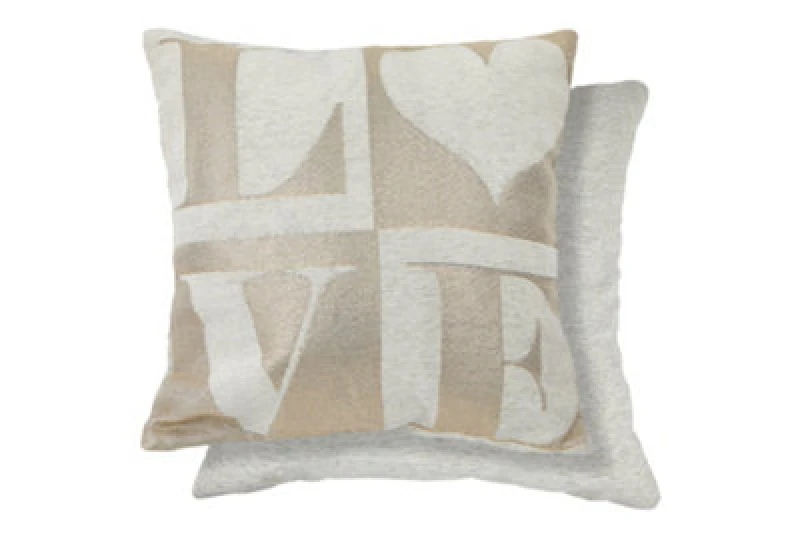 Image of Amor Love Cushion Cover In Natural Gold
