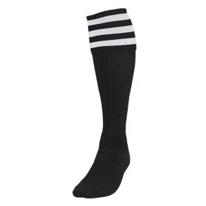Image of Precision 3 Stripe Football Socks Black/White - UK Size 3-6