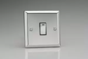 Image of Varilight Classic 1 Gang Rocker Switch with Decorative Insert (Single XC20ND) - Polished Chrome - XC20ND