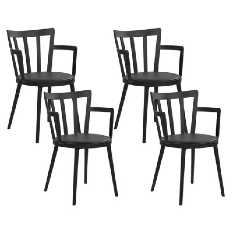 Image of Beliani Set Of 4 Dining Chairs Morill Black