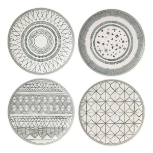 Image of Royal Doulton Ellen Degeneres 4 Grey Plates 21Cm Grey