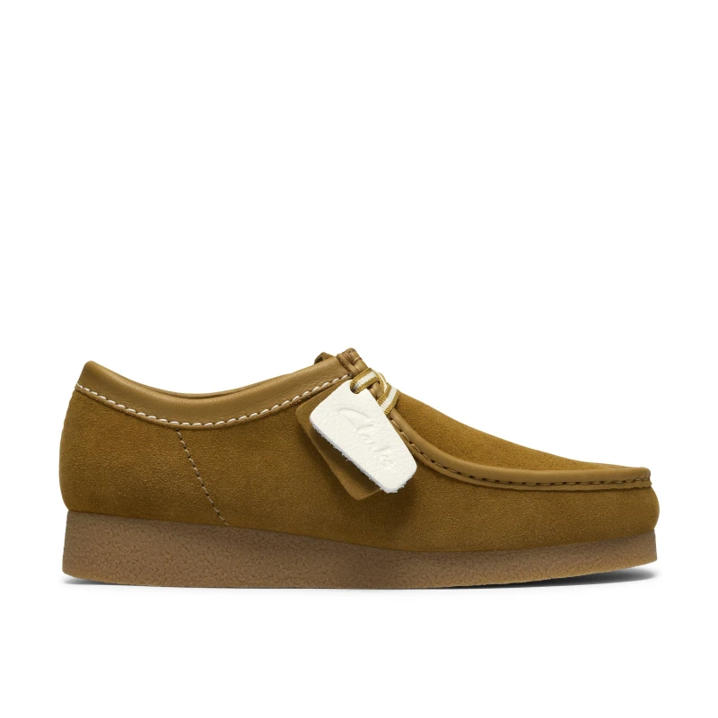 Image of Clarks Mens Wallabee Moc Toe Formal Shoes Ochre Suede male 11 (46)