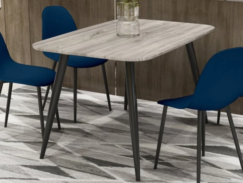Image of Core Products Aspen Rectangular Dining Table With Black Tapered Legs Grey