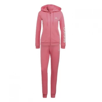 Image of adidas Essentials Logo French Terry Tracksuit Womens - Rose Tone / White