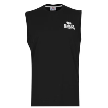 Image of Lonsdale Sleeveless Small Logo T Shirt Mens - Black/White