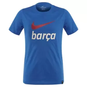 Image of 2021-2022 Barcelona Swoosh Club Tee (Blue)