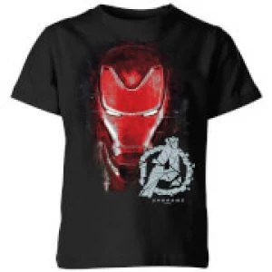 Image of Avengers Endgame Iron Man Brushed Kids T-Shirt - Black - 9-10 Years