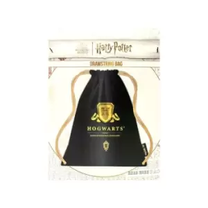 Image of Harry Potter Hogwarts Crest Gym Bag Black Gold