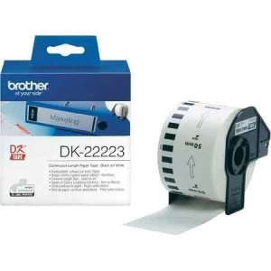 Image of Brother DK22223 Continuous Paper Tape 50mm x 30.48m Black on White