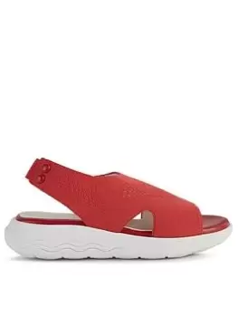 Image of Geox Spherica Flat Sandals, Red, Size 4, Women