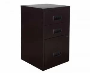 Image of Pierre Henry 3 Drawer Combi Filing Cabinet A4, Black