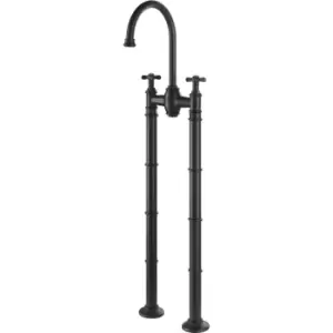 Image of Black Freestanding Bath Mixer Tap - Camden