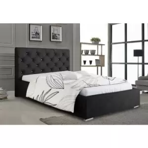 Image of Envisage Trade - Hillary Upholstered Beds - Plush Velvet, Small Double Size Frame, Black - Black