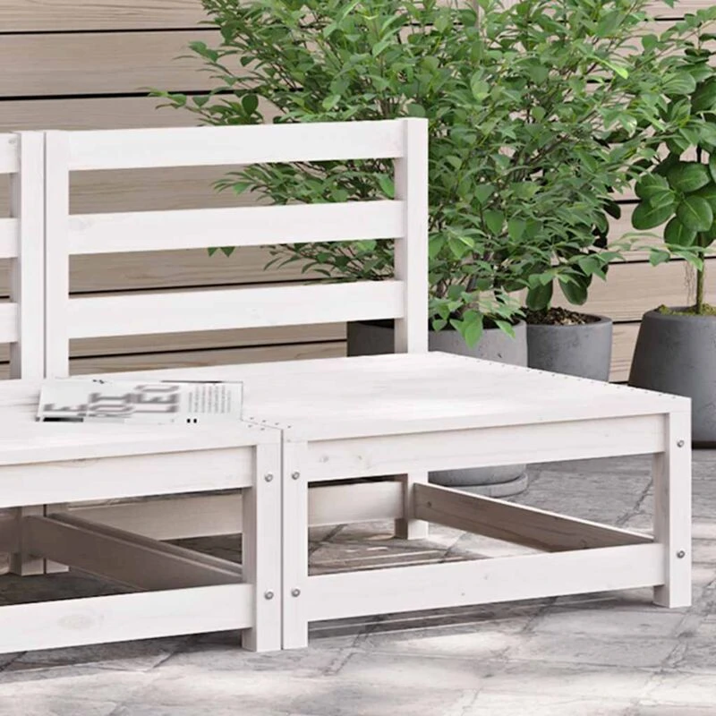 Image of VIDAXL Garden Middle Sofa White Solid Wood Pine Vidaxl 8720286354841