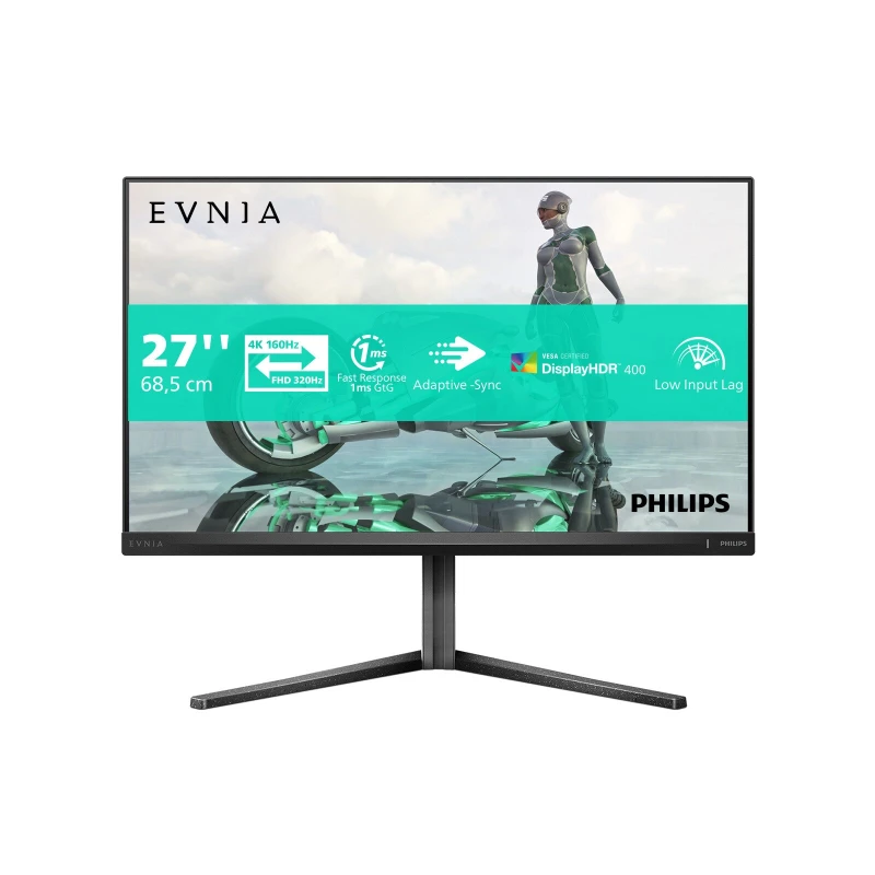 Image of PHILIPS Evnia 3000 27M2N3800A 4K Ultra HD 27" WLED Dual-Mode Gaming Monitor - Charcoal, Silver/Grey 8721038004298