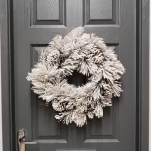 Image of 50cm Premier Christmas Snow Flocked Door Wreath