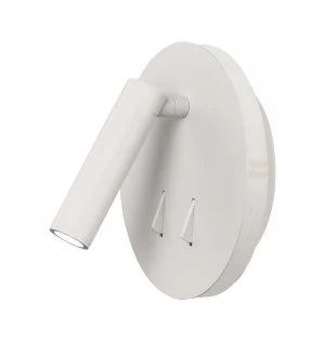 Image of Wall + Reading Light, 6W + 3W LED, 3000K, 620lm Total, Individually Switched, White